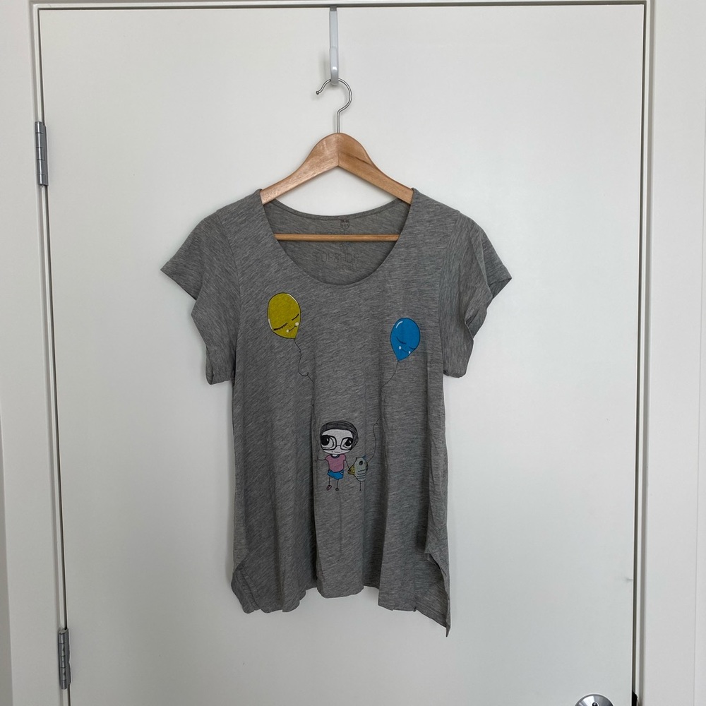 Topshop grey tee with artwork